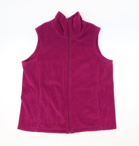 Womens UK Size M Lands' End Pink Full Zip Sweatshirt