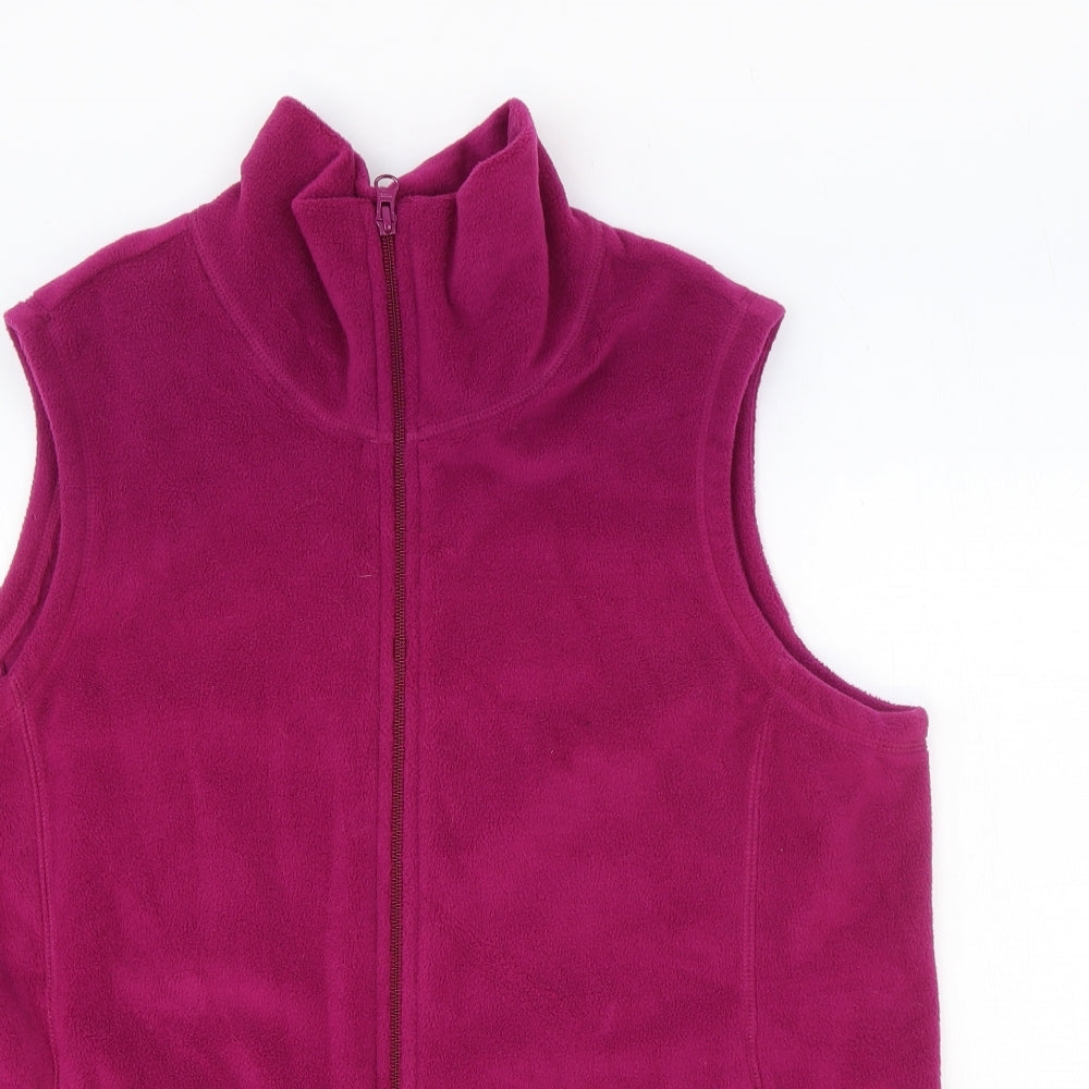 Womens UK Size M Lands' End Pink Full Zip Sweatshirt