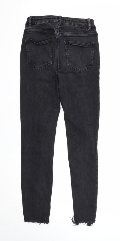 New Look Womens Black Cotton Skinny Jeans Size 10 Extra-Slim Zip