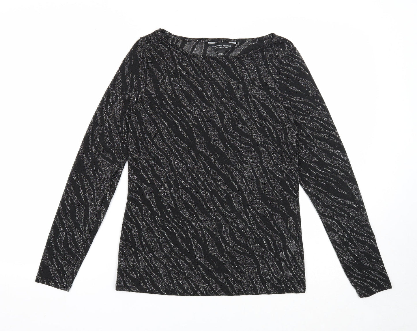 Womens UK Size 10 Dorothy Perkins Black Basic Blouse