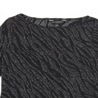 Womens UK Size 10 Dorothy Perkins Black Basic Blouse