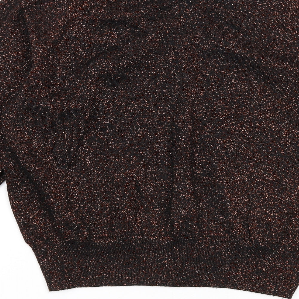 TU Womens Black V-Neck Viscose Pullover Jumper Size 10