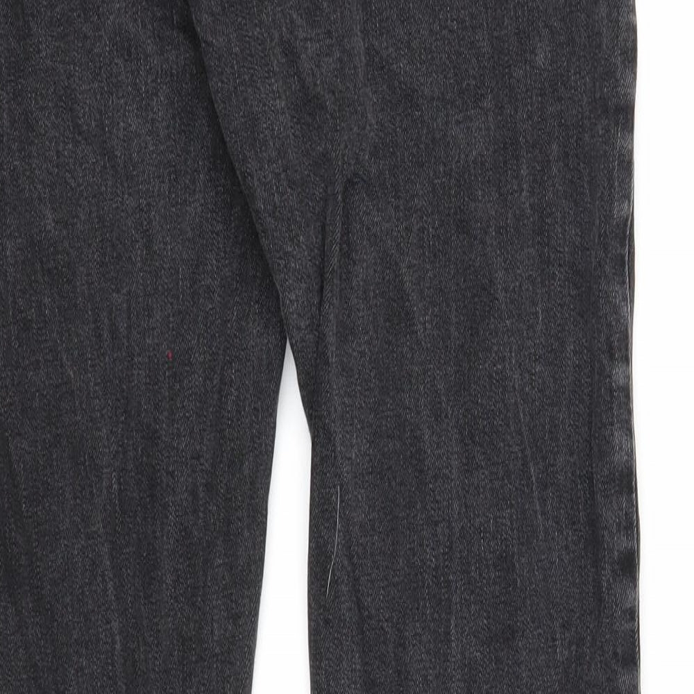 Mens UK Size 30 in Preworn Slim Fit Straight Black Jeans