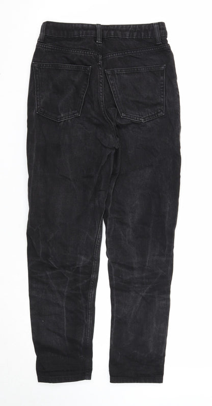 Topshop Womens Black Cotton Mom Jeans Size 26 in L30 in Regular Zip