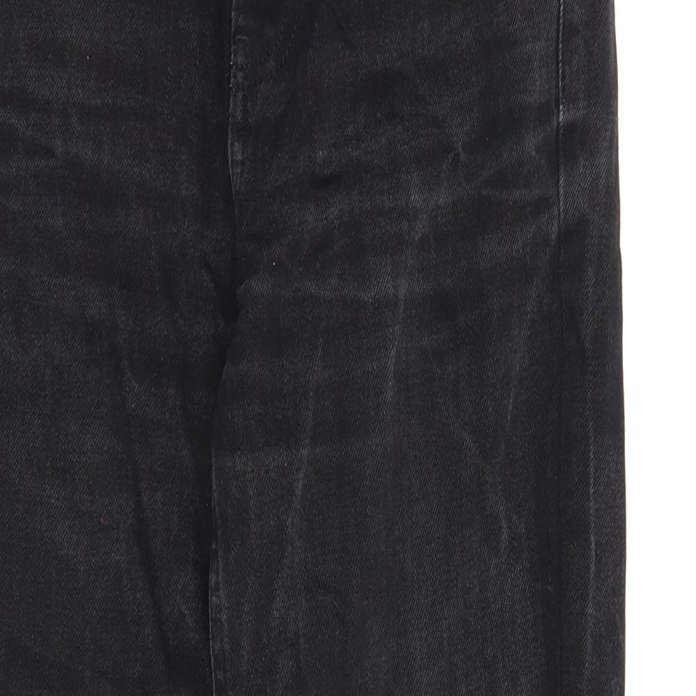 Topshop Womens Black Cotton Mom Jeans Size 26 in L30 in Regular Zip