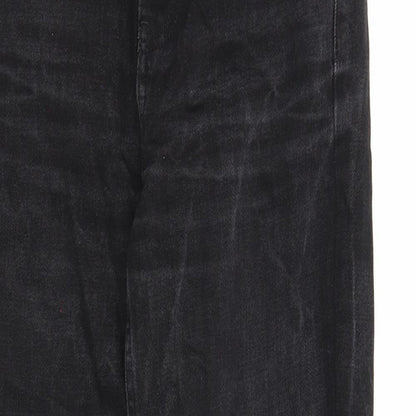 Topshop Womens Black Cotton Mom Jeans Size 26 in L30 in Regular Zip