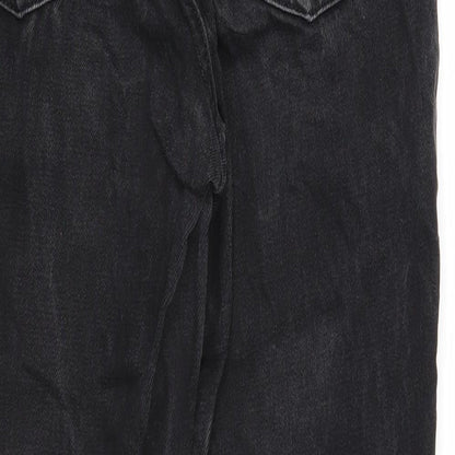Topshop Womens Black Cotton Mom Jeans Size 26 in L30 in Regular Zip