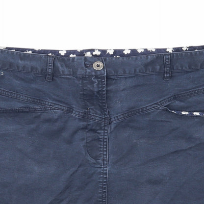 Brooks Brothers Womens Blue Cotton Mini Skirt Size 8 Zip