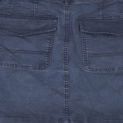 Brooks Brothers Womens Blue Cotton Mini Skirt Size 8 Zip