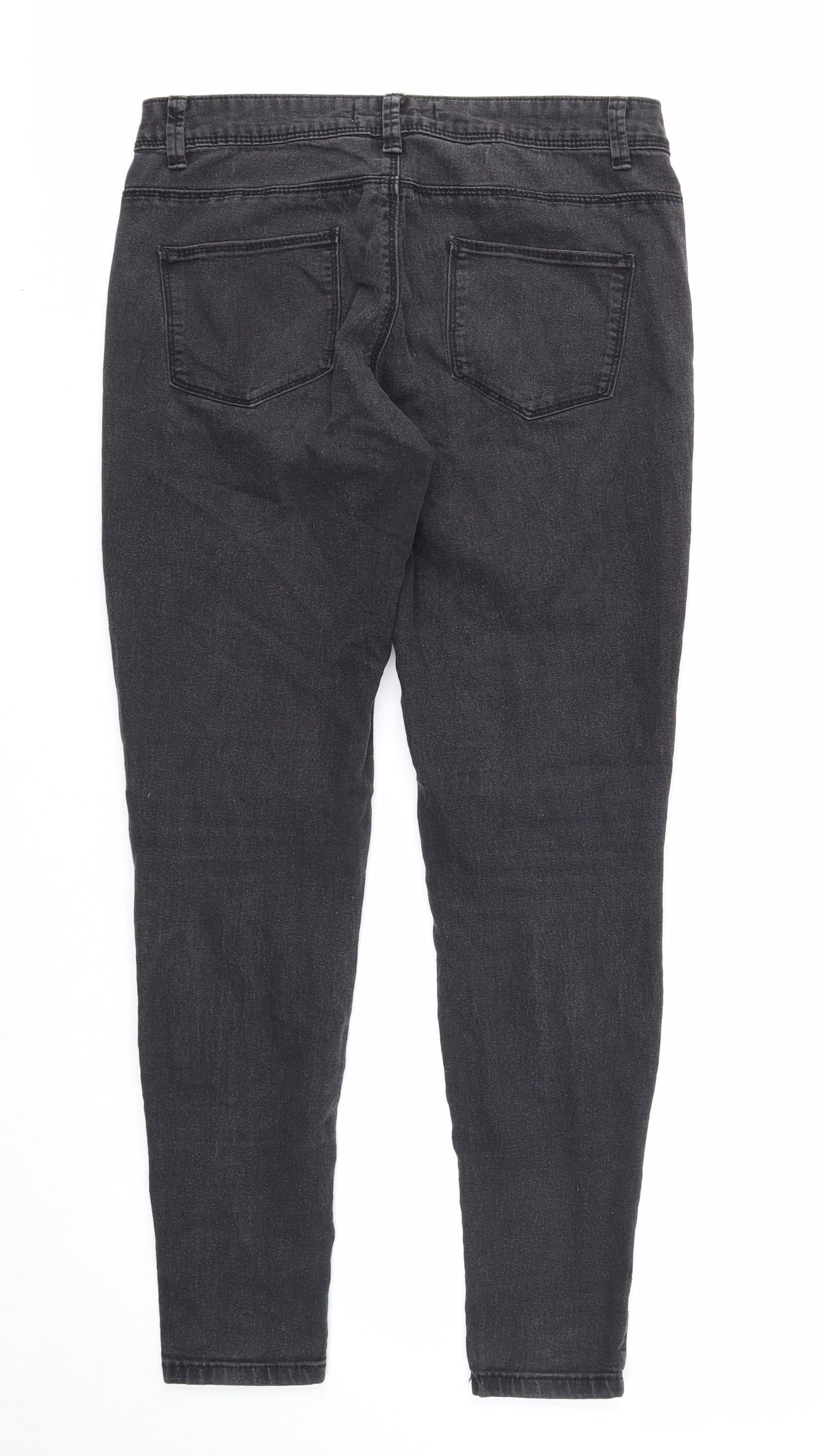 Denim & Co. Womens Black Cotton Skinny Jeans Size 10 Regular Zip