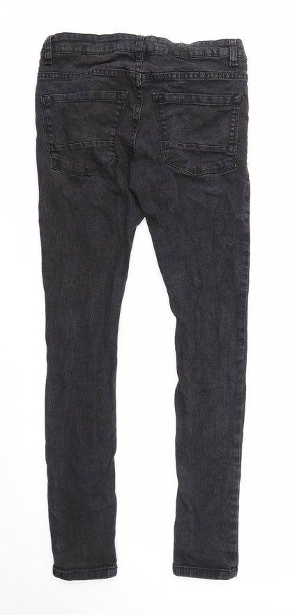 Brave Soul Mens Black Cotton Skinny Jeans Size 30 in L32 in Regular Zip