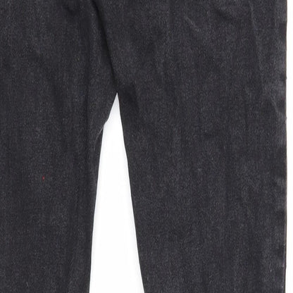 Brave Soul Mens Black Cotton Skinny Jeans Size 30 in L32 in Regular Zip
