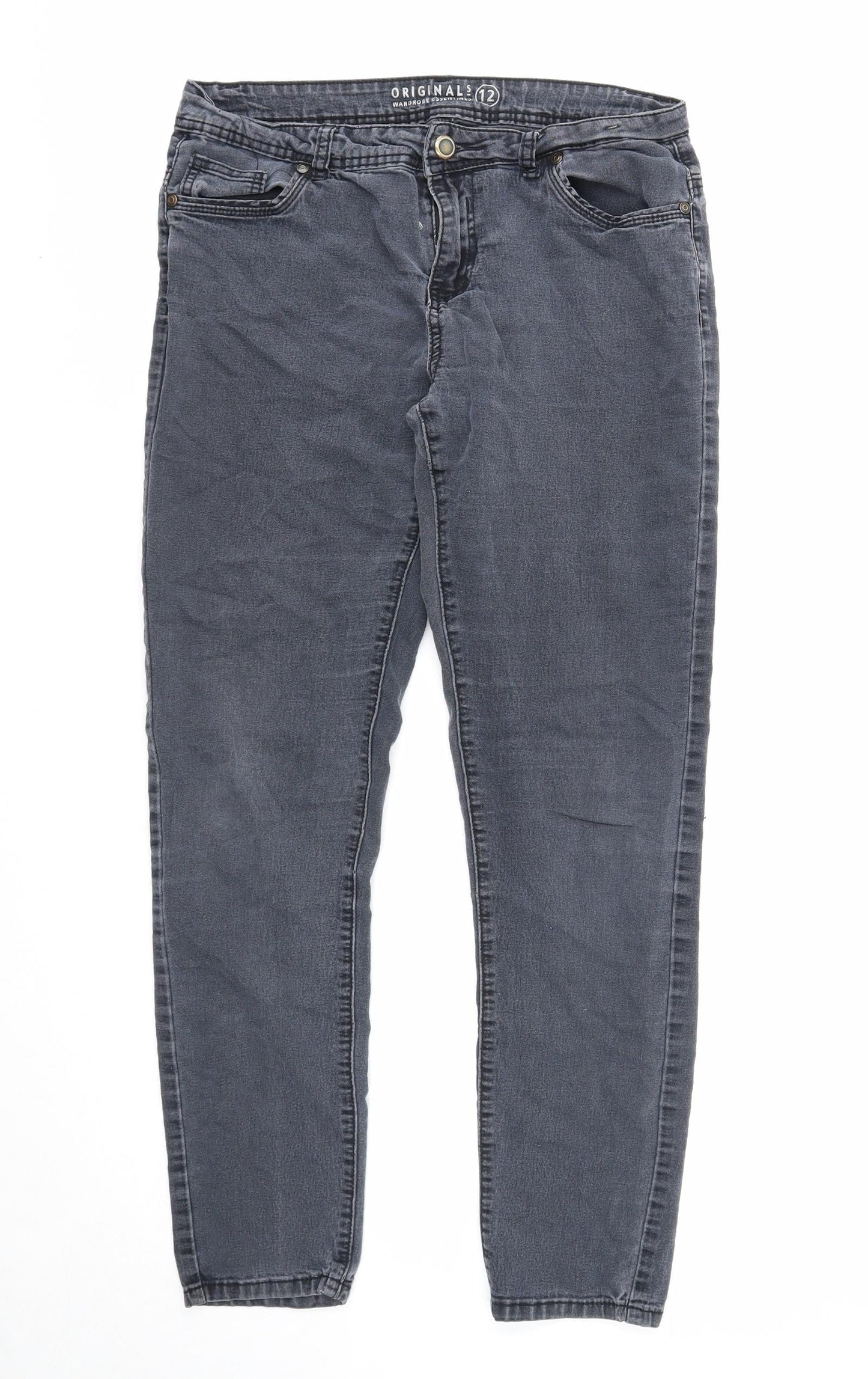 Originals Womens Black Cotton Skinny Jeans Size 12 Regular Zip