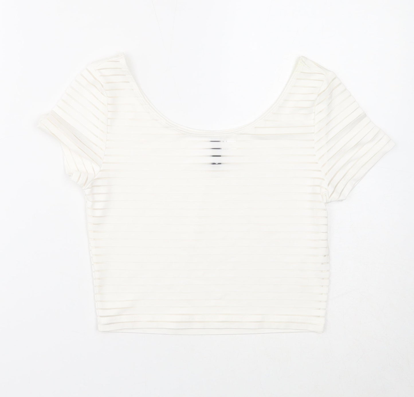 Womens UK Size S Divided White Basic T-Shirt