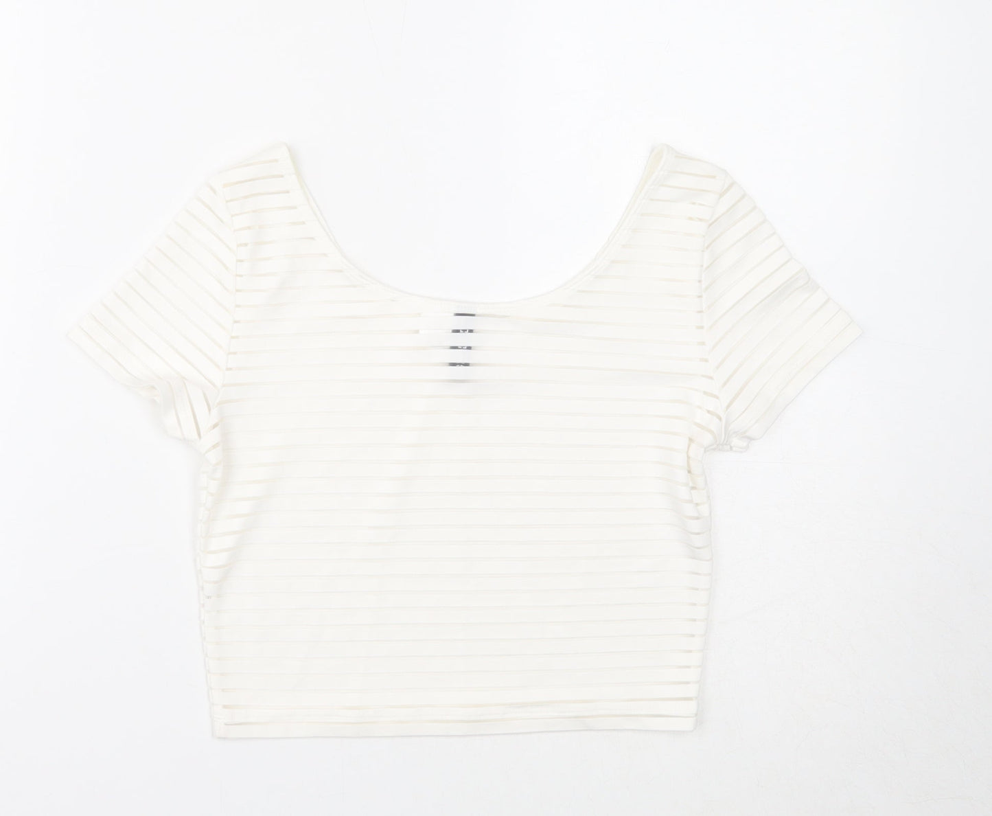 Womens UK Size S Divided White Basic T-Shirt
