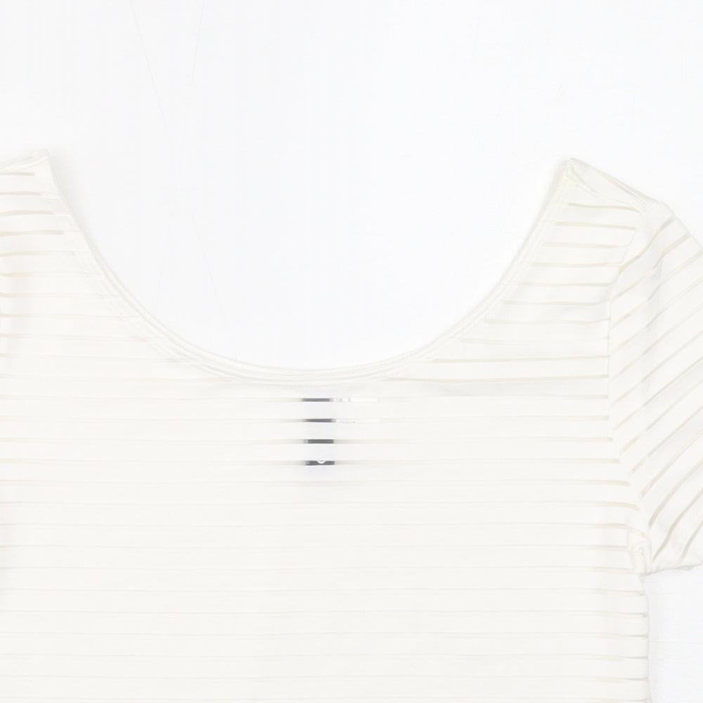 Womens UK Size S Divided White Basic T-Shirt