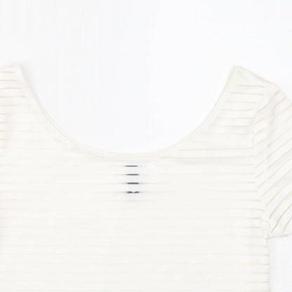 Womens UK Size S Divided White Basic T-Shirt
