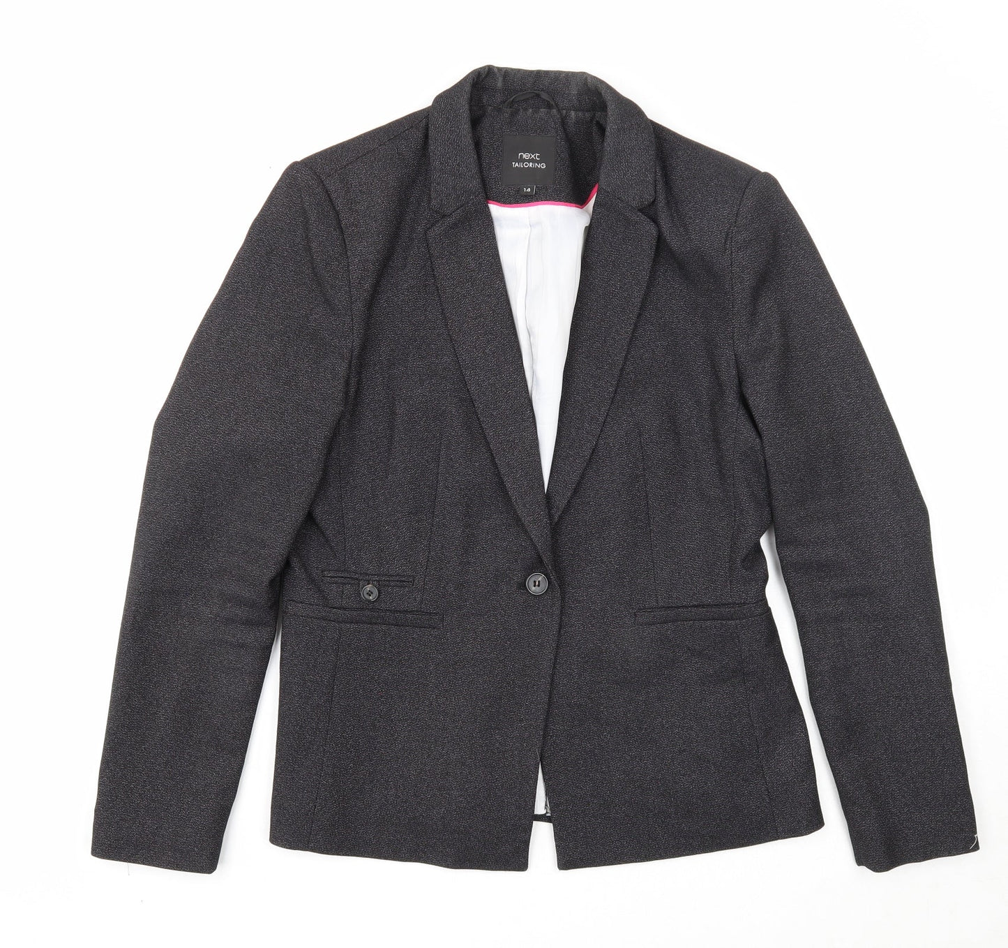 NEXT Womens Grey Polyester Jacket Suit Jacket Size 14
