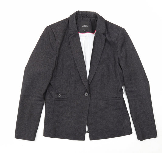 NEXT Womens Grey Polyester Jacket Suit Jacket Size 14