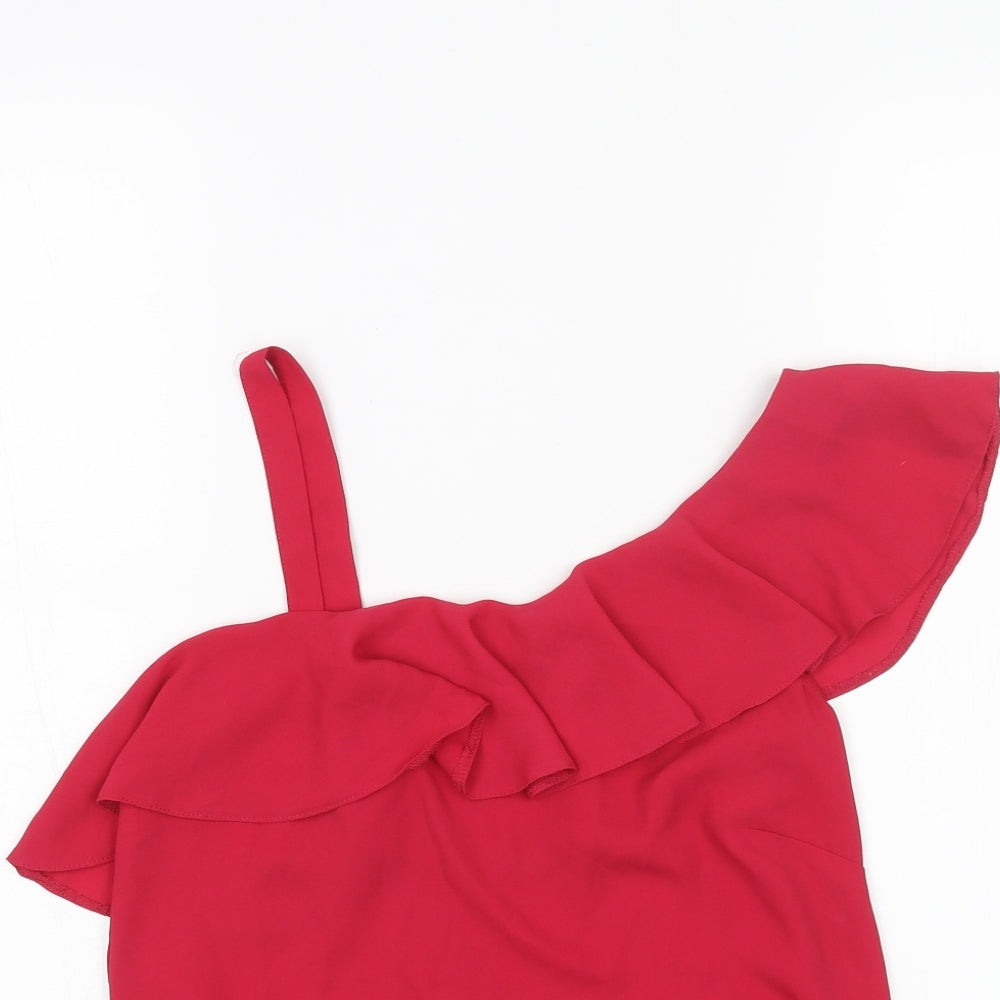 Womens UK Size 8 Papaya Pink Basic Tank