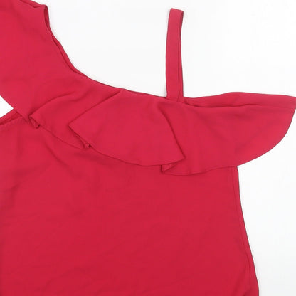 Womens UK Size 8 Papaya Pink Basic Tank