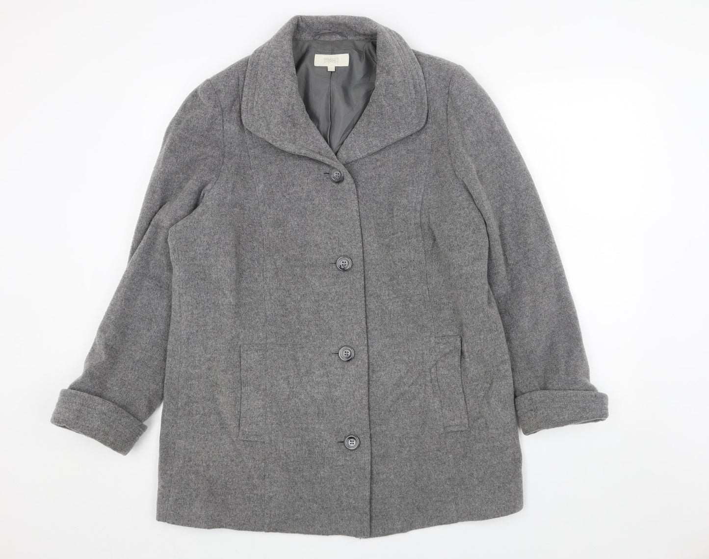 Womens UK Size 14 Marks and Spencer Grey Pea Coat