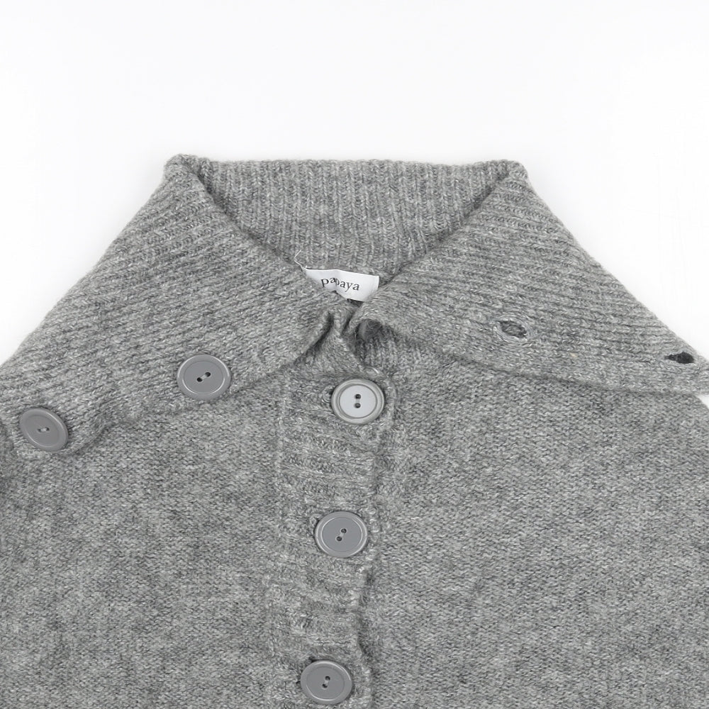 Womens UK Size 16 Papaya Grey Cardigan Jumper