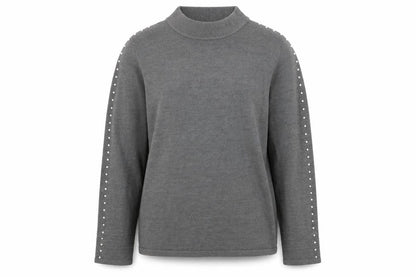 Classics Womens Grey High Neck Acrylic Pullover Jumper Size 14