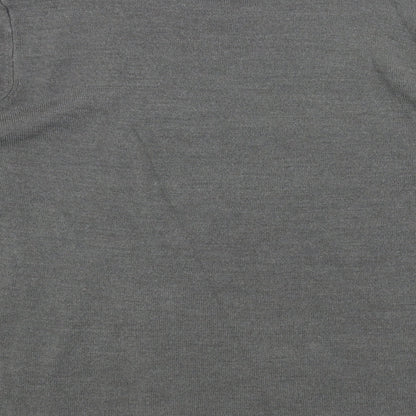 Classic Womens Grey High Neck Acrylic Pullover Jumper Size 14