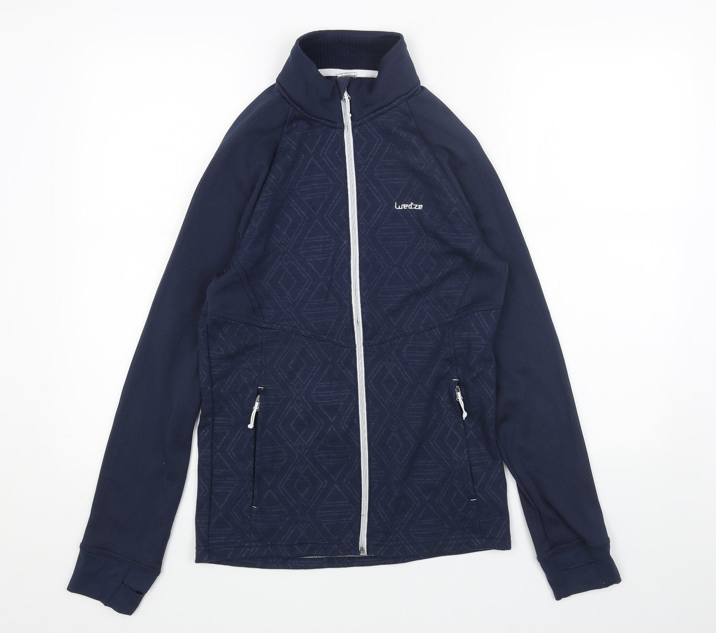 DECATHLON Womens Blue Polyester Full Zip Sweatshirt Size S Zip