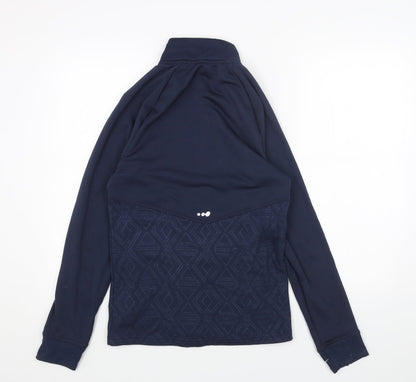 DECATHLON Womens Blue Polyester Full Zip Sweatshirt Size S Zip