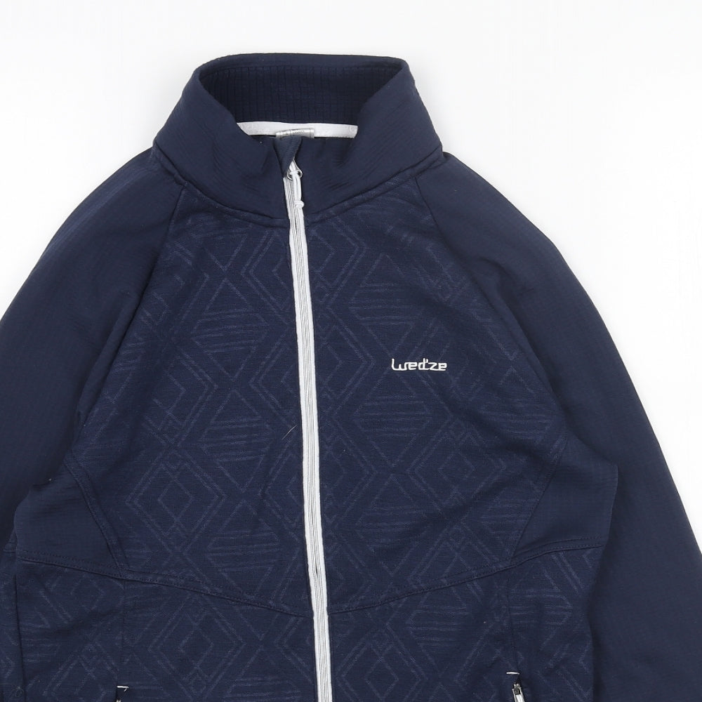 DECATHLON Womens Blue Polyester Full Zip Sweatshirt Size S Zip