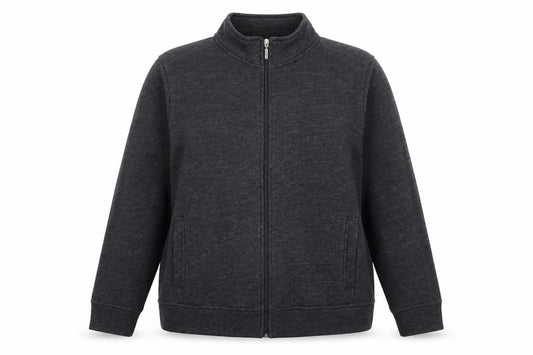 Bonmarché Womens Grey Cotton Full Zip Sweatshirt Size L Zip - Pockets High Neck