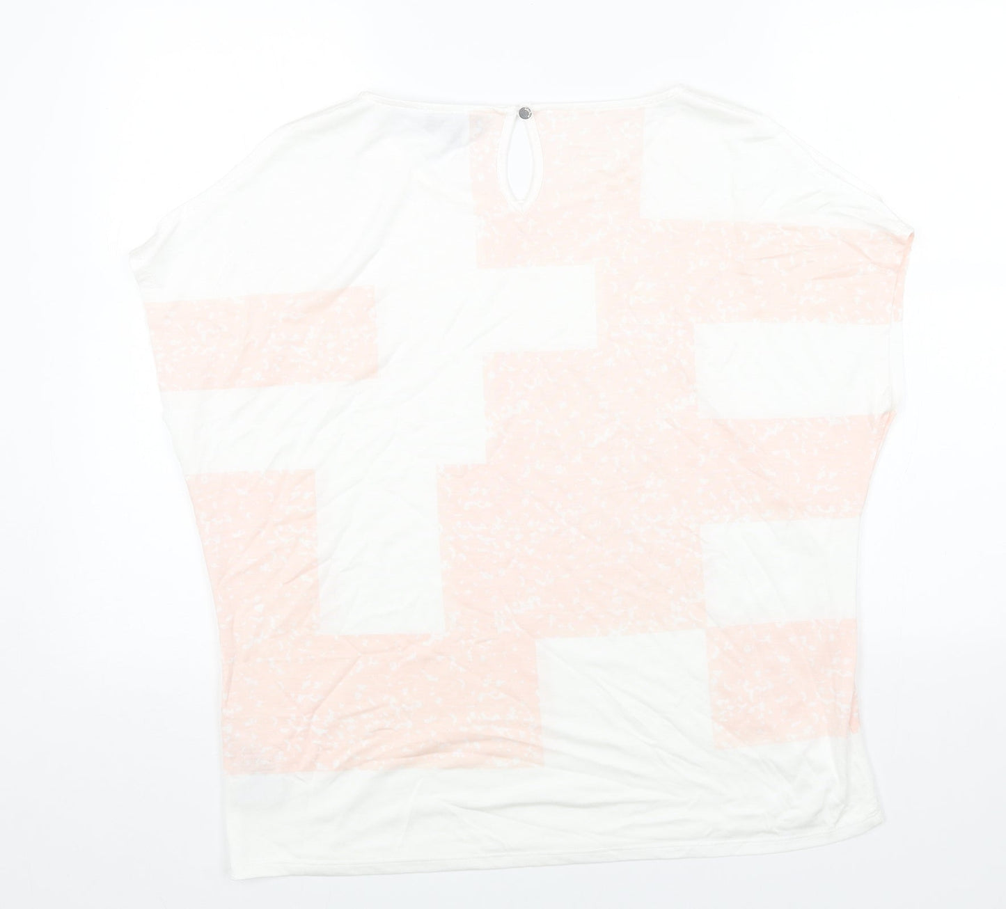 Womens UK Size L Marble White Basic T-Shirt