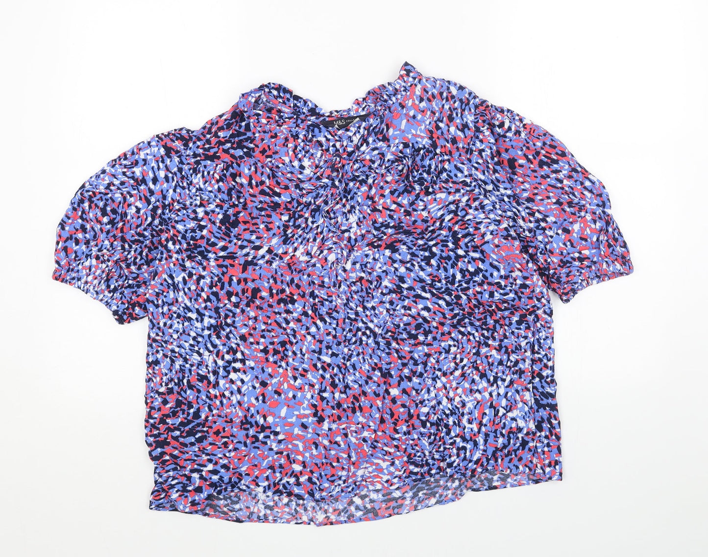Womens UK Size 12 Marks and Spencer Blue Basic Blouse