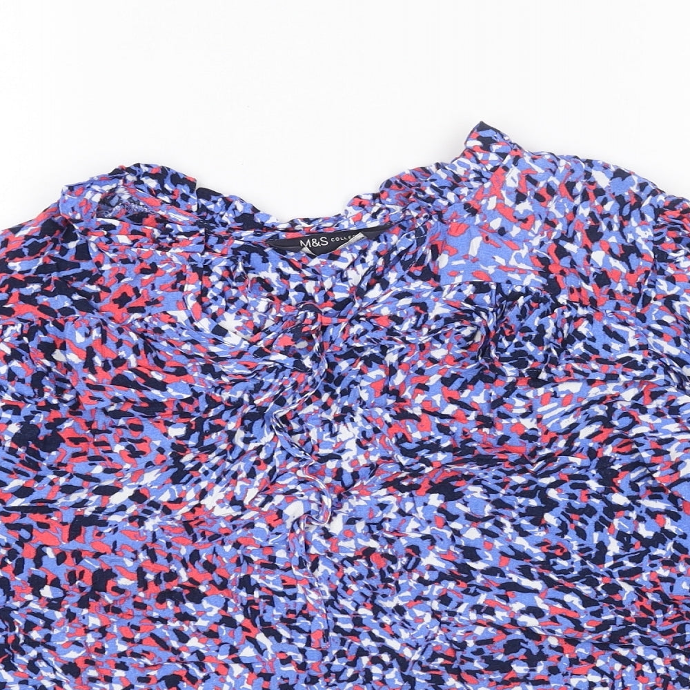 Womens UK Size 12 Marks and Spencer Blue Basic Blouse
