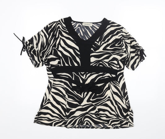 Womens UK Size XL BASSINI Black Basic T-Shirt