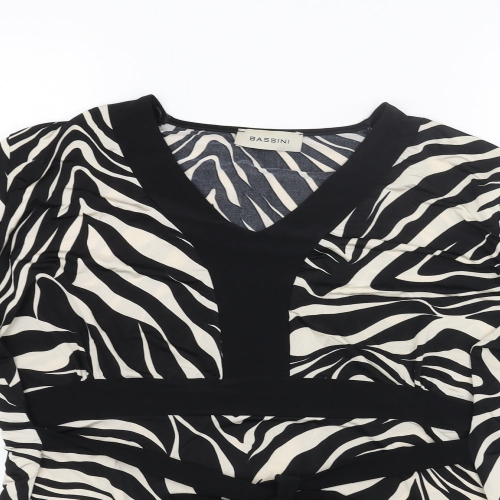 Womens UK Size XL BASSINI Black Basic T-Shirt