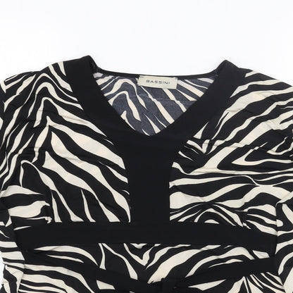 Womens UK Size XL BASSINI Black Basic T-Shirt