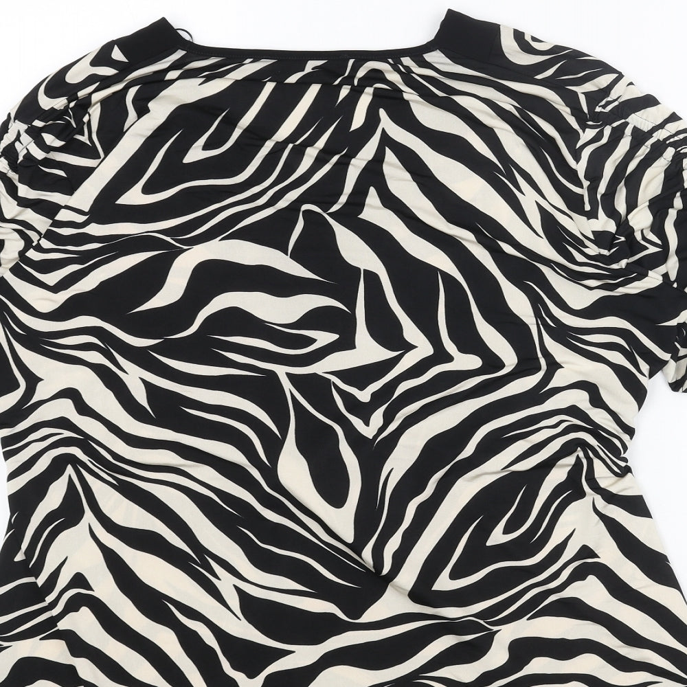 Womens UK Size XL BASSINI Black Basic T-Shirt