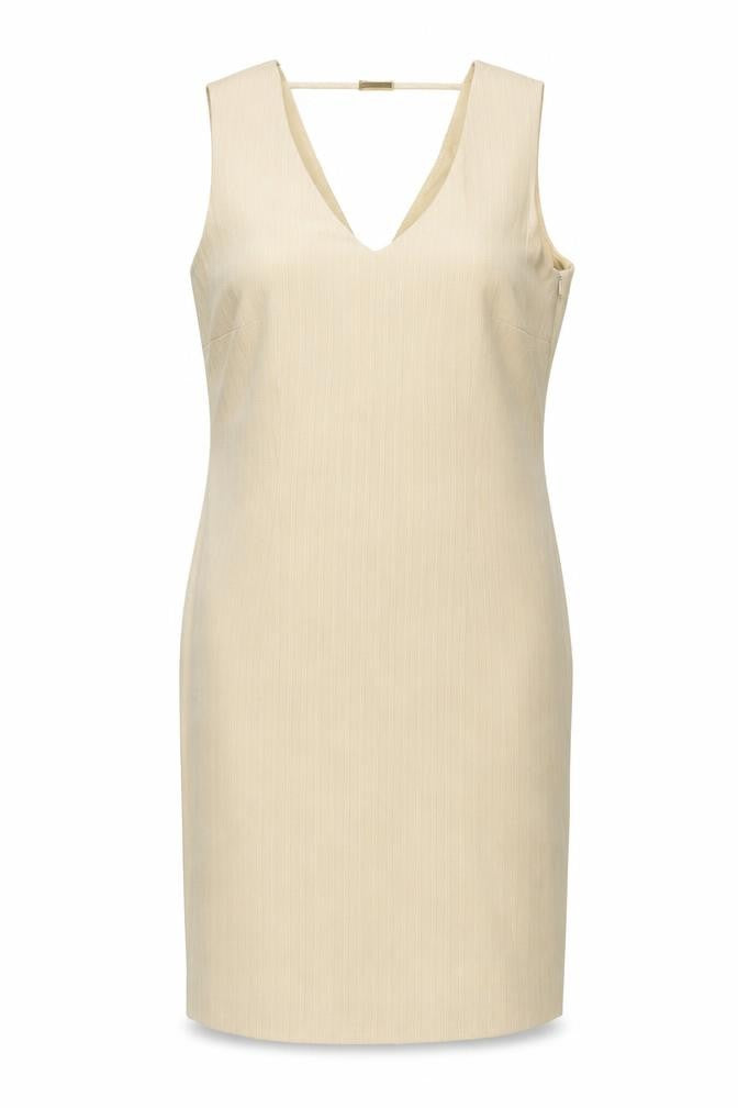 Betty Barclay Womens Beige Polyester Sheath Size 12 V-Neck Zip
