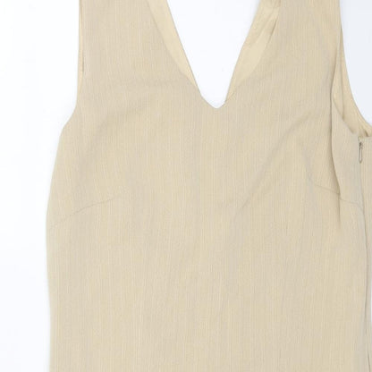 Betty Barclay Womens Beige Polyester Sheath Size 12 V-Neck Zip