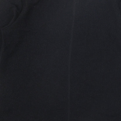 Autograph Womens Black Geometric Polyamide Basic Blouse Size 14 Round Neck