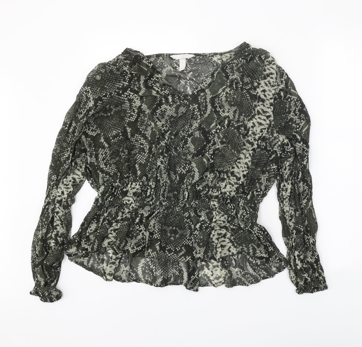 Womens UK Size 16 H&M Green Basic Blouse