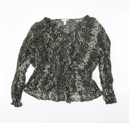 Womens UK Size 16 H&M Green Basic Blouse