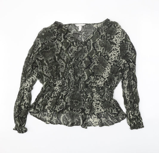 Womens UK Size 16 H&M Green Basic Blouse