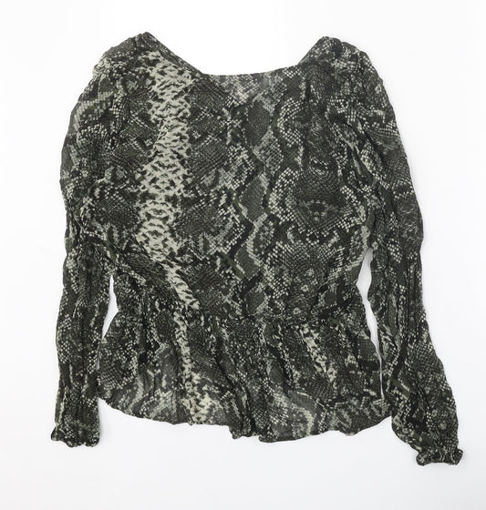Womens UK Size 16 H&M Green Basic Blouse