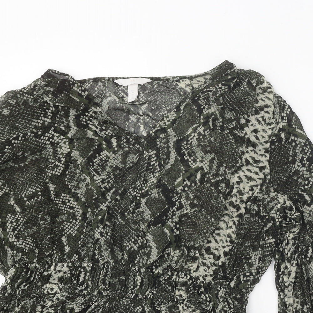 Womens UK Size 16 H&M Green Basic Blouse