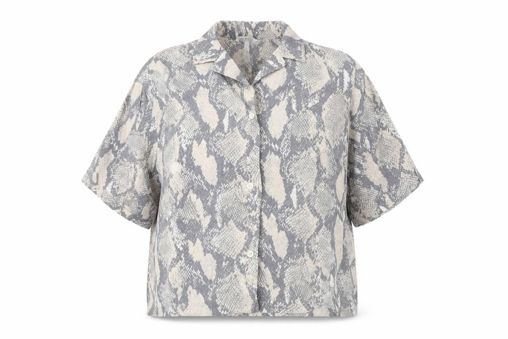 Womens UK Size L H&M Grey Basic Button-Up