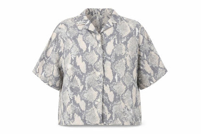 Womens UK Size L H&M Grey Basic Button-Up